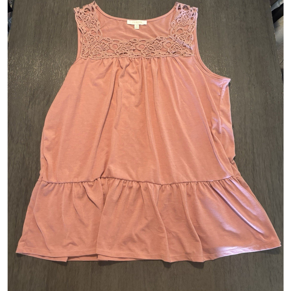 Ivy Ridge Women's Pink Lacey Tank Top Size XL